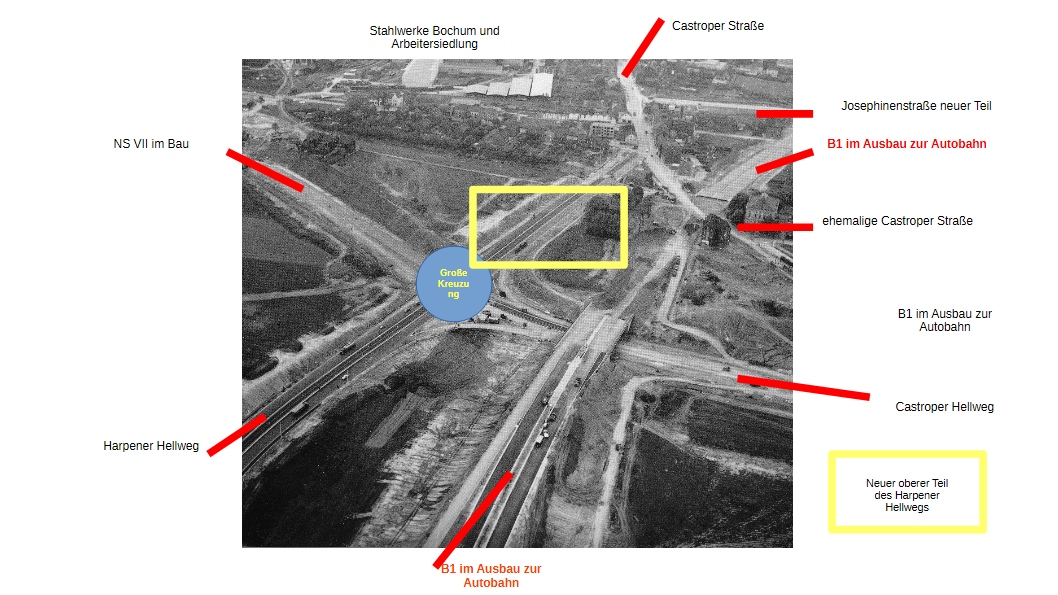 Fotos vom Bau der B1 - Abzweig Harpen